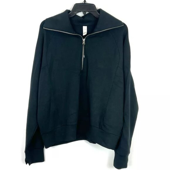 SPANX Black Women's Air Essentials Half-Zip Sweatshirt - Picture 1 of 3